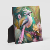 Witte Crested Blush Tail Jay Fantasy Bird Fotoplaat (Voorkant)