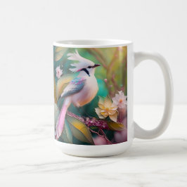 Witte Crested Blush Tail Jay Fantasy Bird Koffiemok