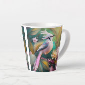 Witte Crested Blush Tail Jay Fantasy Bird Latte Mok (Rechterhoek)