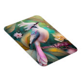 Witte Crested Blush Tail Jay Fantasy Bird Magneet (Rechterzijde)