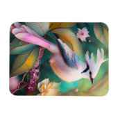 Witte Crested Blush Tail Jay Fantasy Bird Magneet (Horizontaal)