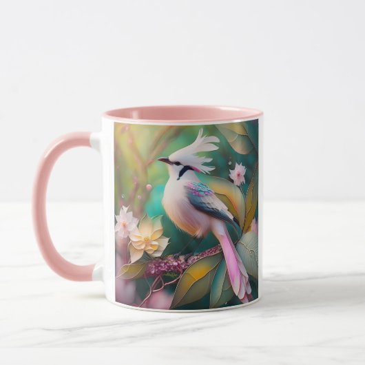 Witte Crested Blush Tail Jay Fantasy Bird Mok (Links)