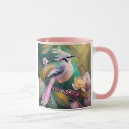 Witte Crested Blush Tail Jay Fantasy Bird Mok