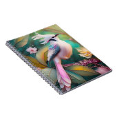 Witte Crested Blush Tail Jay Fantasy Bird Notitieboek (Rechterzijde)