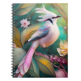 Witte Crested Blush Tail Jay Fantasy Bird Notitieboek