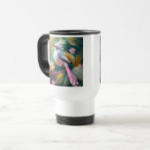 Witte Crested Blush Tail Jay Fantasy Bird Reisbeker (Voorkant links)