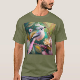 Witte Crested Blush Tail Jay Fantasy Bird T-shirt