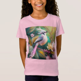 Witte Crested Blush Tail Jay Fantasy Bird T-shirt