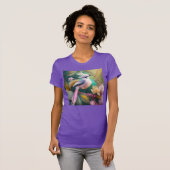 Witte Crested Blush Tail Jay Fantasy Bird T-shirt (Voorkant volledig)