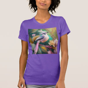 Witte Crested Blush Tail Jay Fantasy Bird T-shirt