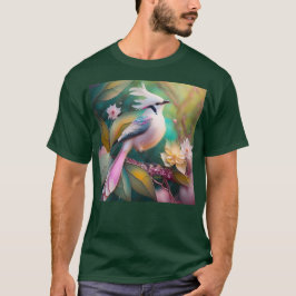 Witte Crested Blush Tail Jay Fantasy Bird T-shirt