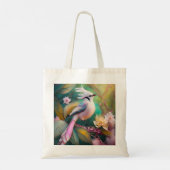 Witte Crested Blush Tail Jay Fantasy Bird Tote Bag (Achterkant)