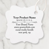 Witte Custom Retail Brand Labels met String Bracke (Achterkant)