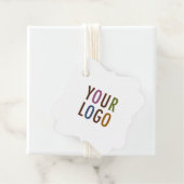 Witte Custom Retail Brand Labels met String Bracke (In situ)