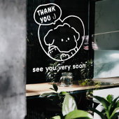 Witte Cute Bedankt & Tot Ziens Raamsticker Decorat