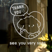 Witte Cute Bedankt & Tot Ziens Raamsticker Decorat