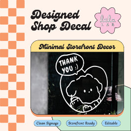 Witte Cute Dank Je Wel & Tot Ziens Ruitsticker Dec Raamsticker