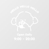 Witte Cute Welcome Raam Vinyl Decal Bewerkbaar (Vel)