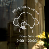 Witte Cute Welcome Raam Vinyl Decal Bewerkbaar