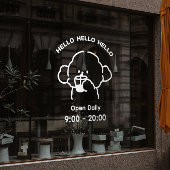 Witte Cute Welcome Raam Vinyl Decal Bewerkbaar