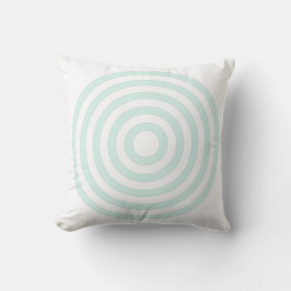 Witte & Cyaan Groene Pastel Concentrische Cirkels Kussen