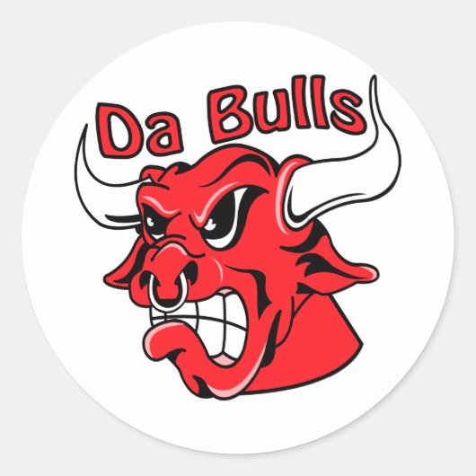 Witte Da Bulls Ronde Sticker (Voorkant)