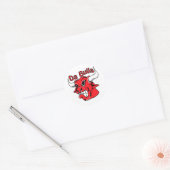 Witte Da Bulls Ronde Sticker (Envelop)