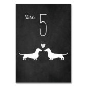Witte Dachshund Silhouetten Bruiloft Receptie Kaart (Achterkant)