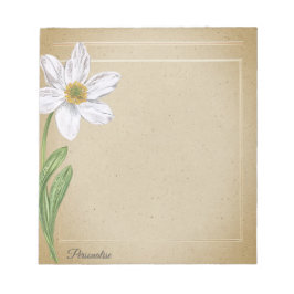 Witte Daffodil Bloem  Oud Papier Persoonlijk Notitieblok