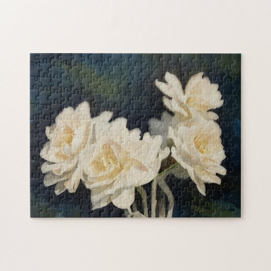  Witte Daffodil Bloemen Art Puzzel (Horizontaal)