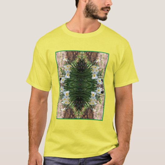 Witte Daffodil Bloemen van Brook Abstract T-shirt (Voorkant)