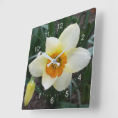 witte daffodil vierkante klok (Hoek)