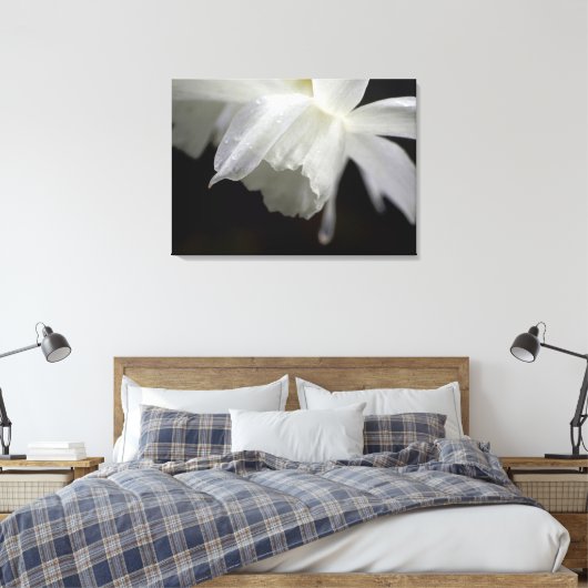 Witte Daffodils Bloemen Fotoprint Canvas Afdruk (Insitu (Slaapkamer))