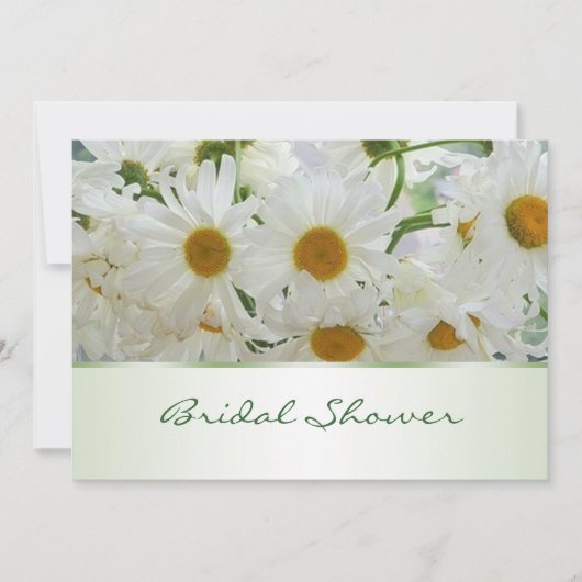 Witte dagbloemen Bridal Shower Invitation Kaart (Voorkant)