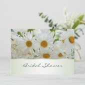Witte dagbloemen Bridal Shower Invitation Kaart (Staand voorkant)