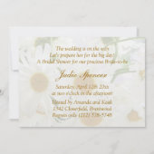 Witte dagbloemen Bridal Shower Invitation Kaart (Achterkant)