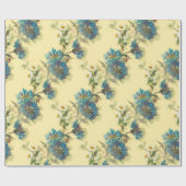 witte dagen en blauw cornbloem cadeaupapier (Vlak)