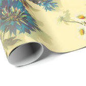 witte dagen en blauw cornbloem cadeaupapier (Rol Hoek)