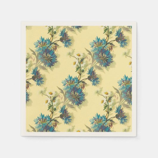  Witte Dagen en Blauwe Kornbloemen Crafter Servet (Voorkant)