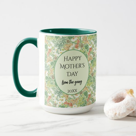 Witte Dagen Gele Botervliegen in de tuin Mok (Met donut)