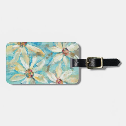 Witte dagen op blauw bagagelabel (Voorkant horizontaal)