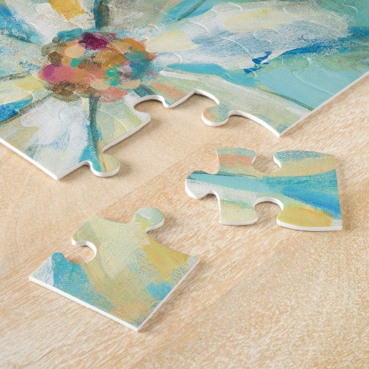 Witte dagen op blauw legpuzzel (Zijkant)