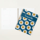 Witte dagen op blauw met aangepaste naam planner (Display)