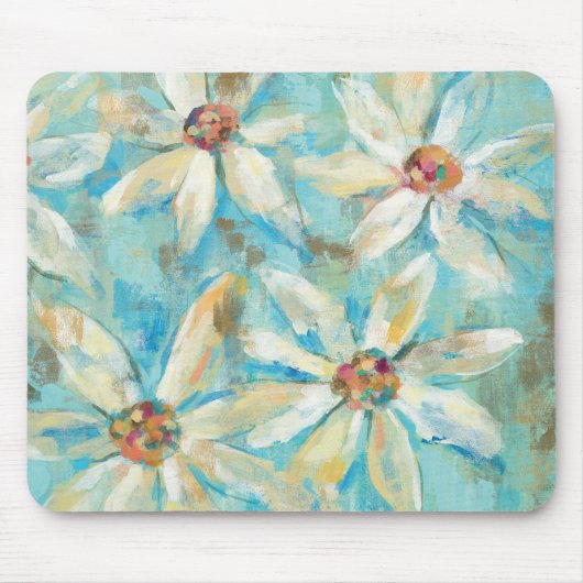 Witte dagen op blauw muismat (Voorkant)