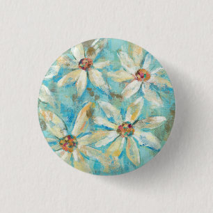 Witte dagen op blauw ronde button 3,2 cm