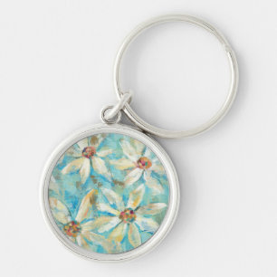 Witte dagen op blauw sleutelhanger