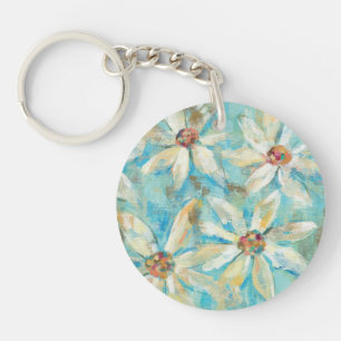 Witte dagen op blauw sleutelhanger