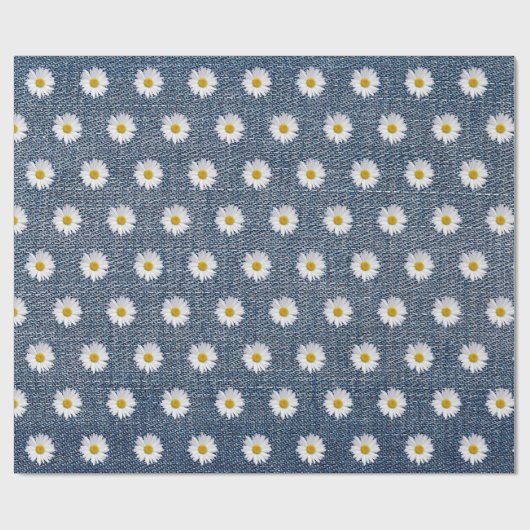 Witte dagen op Denim Cadeaupapier (Vlak)