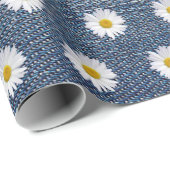 Witte dagen op Denim Cadeaupapier (Rol Hoek)