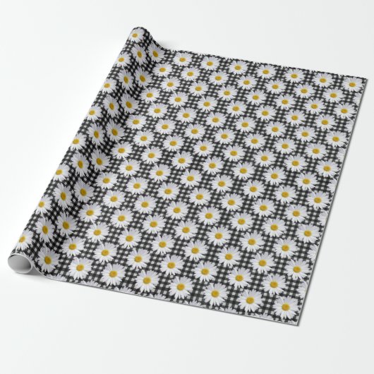Witte dagen op Gingham Cadeaupapier (Uitgerold)